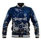 Personalized Geelong Cats Baseball Jacket Aboriginal Dot Painting Graffiti Style