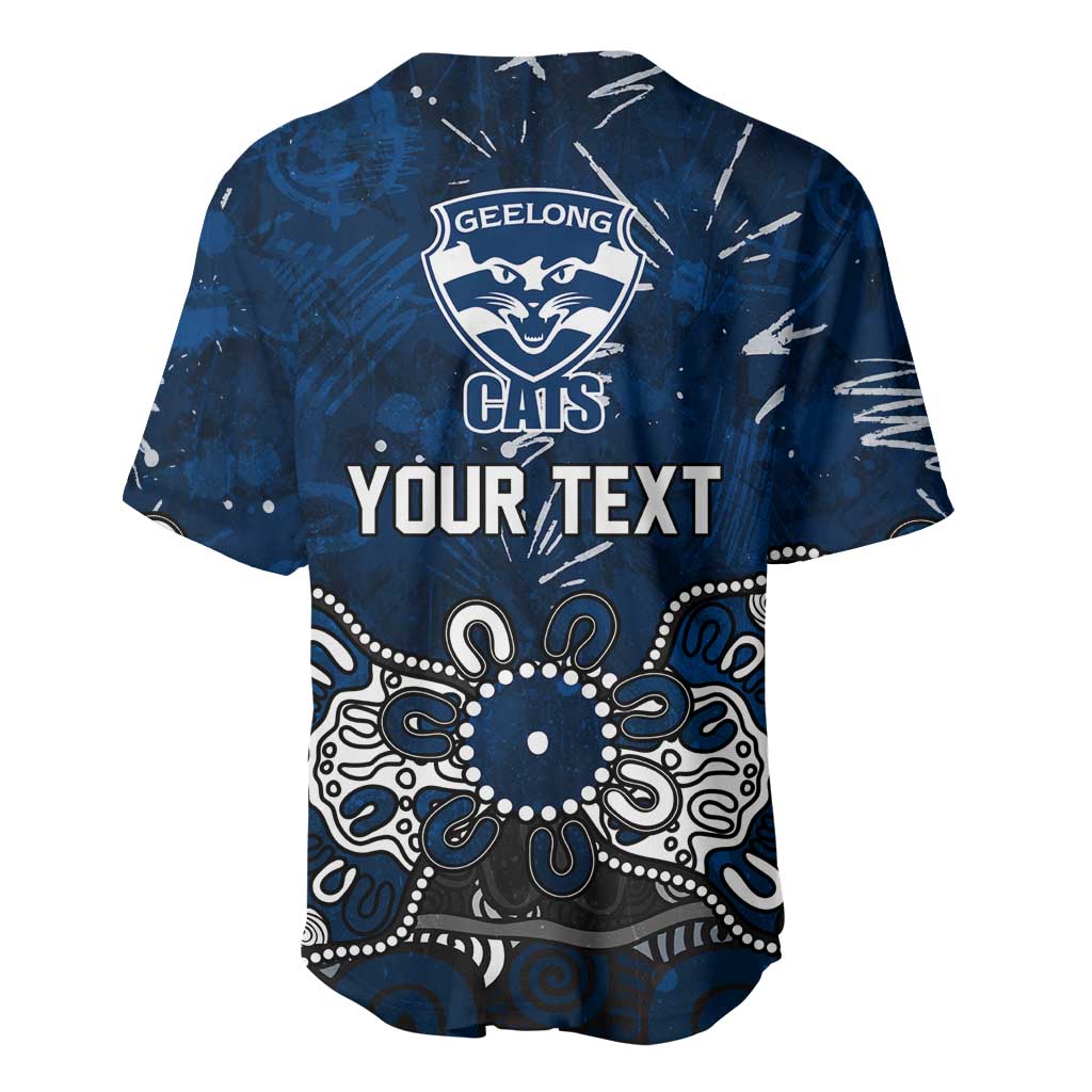 Personalized Geelong Cats Baseball Jersey Aboriginal Dot Painting Graffiti Style