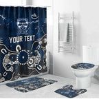 Personalized Geelong Cats Bathroom Set Aboriginal Dot Painting Graffiti Style