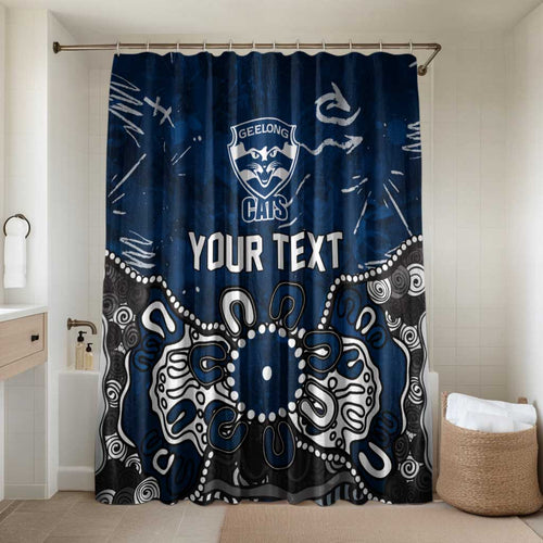 Personalized Geelong Cats Bathroom Set Aboriginal Dot Painting Graffiti Style