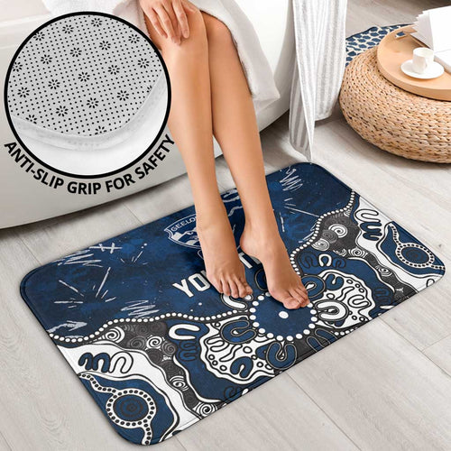 Personalized Geelong Cats Bathroom Set Aboriginal Dot Painting Graffiti Style