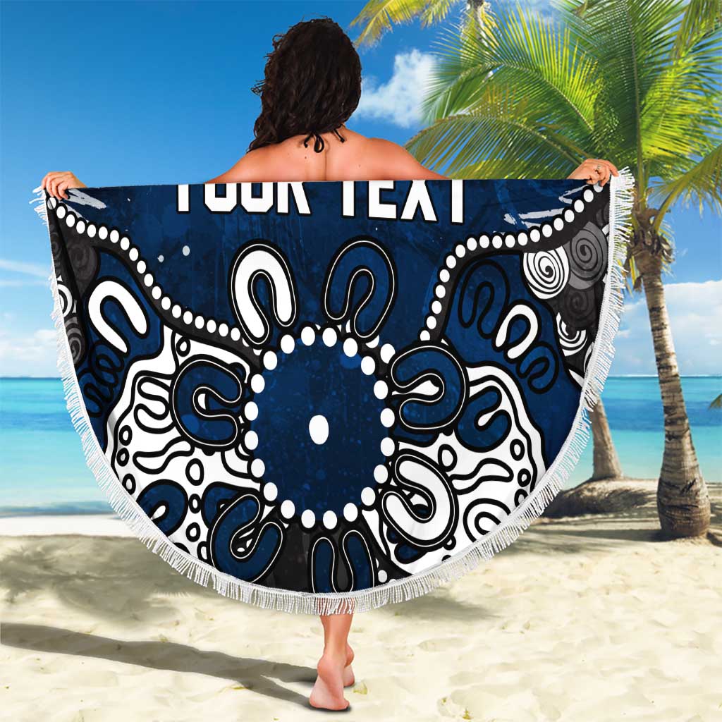 Personalized Geelong Cats Beach Blanket Aboriginal Dot Painting Graffiti Style