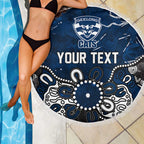 Personalized Geelong Cats Beach Blanket Aboriginal Dot Painting Graffiti Style