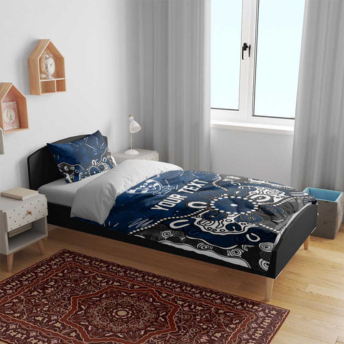 Personalized Geelong Cats Bedding Set Aboriginal Dot Painting Graffiti Style