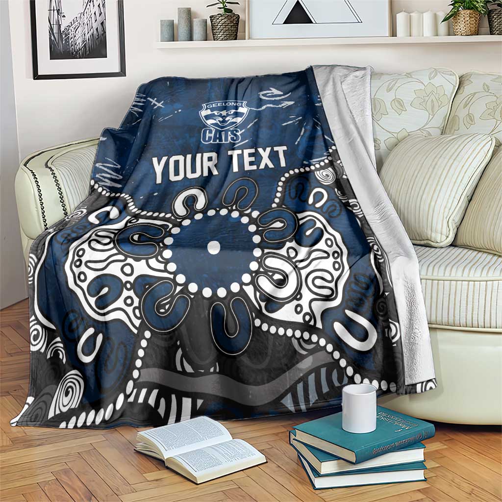 Personalized Geelong Cats Blanket Aboriginal Dot Painting Graffiti Style