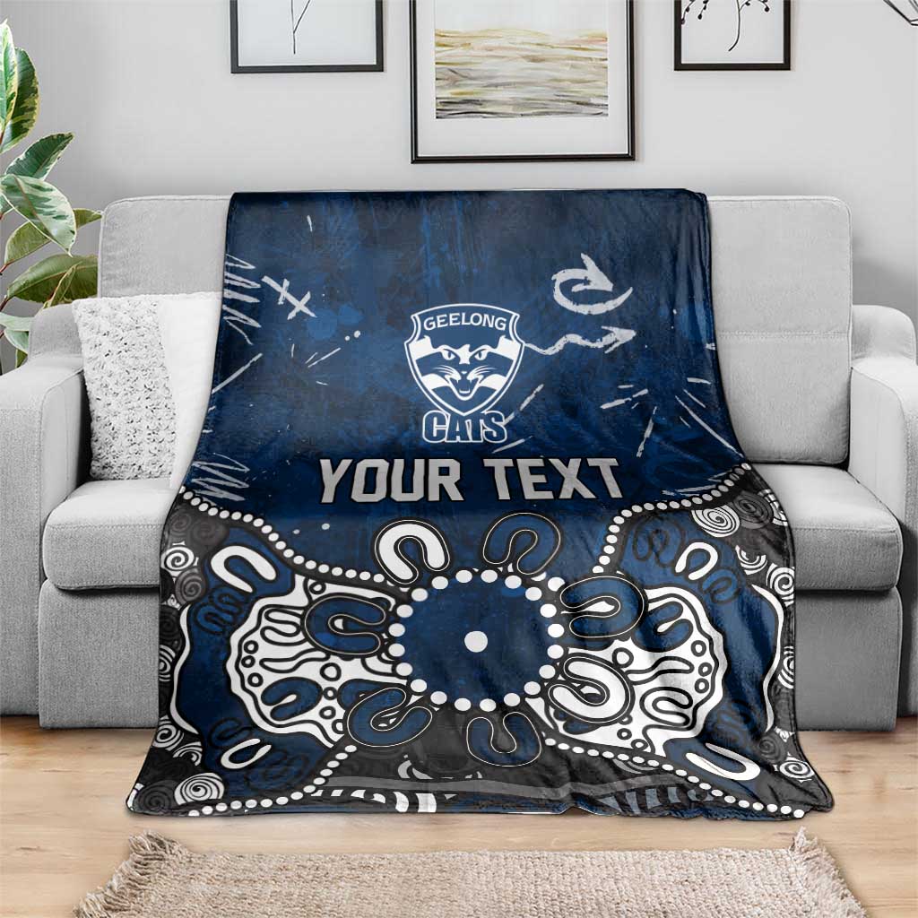 Personalized Geelong Cats Blanket Aboriginal Dot Painting Graffiti Style