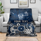 Personalized Geelong Cats Blanket Aboriginal Dot Painting Graffiti Style