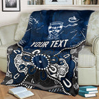 Personalized Geelong Cats Blanket Aboriginal Dot Painting Graffiti Style
