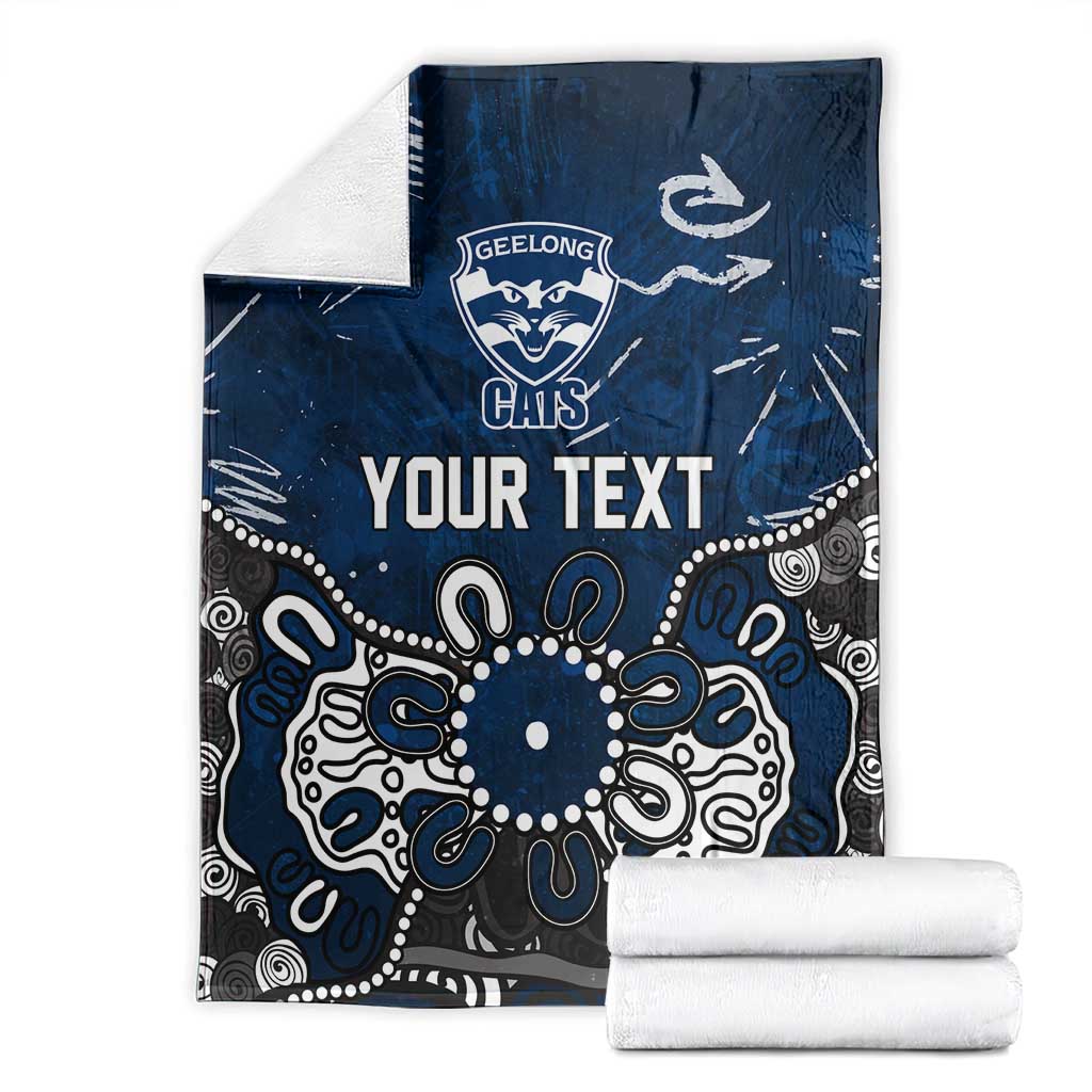 Personalized Geelong Cats Blanket Aboriginal Dot Painting Graffiti Style