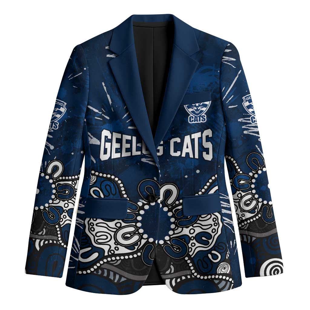 Personalized Geelong Cats Blazer Aboriginal Dot Painting Graffiti Style