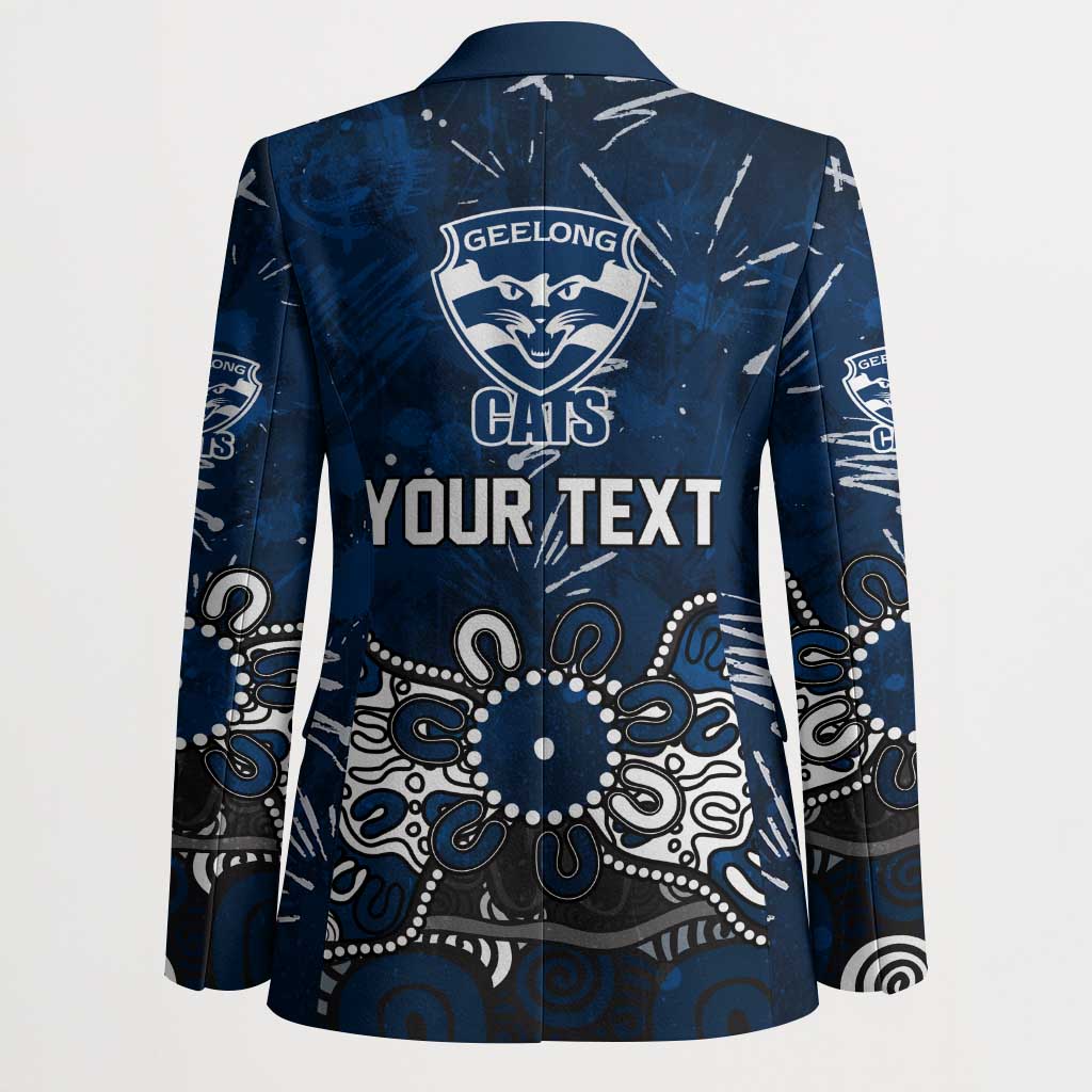 Personalized Geelong Cats Blazer Aboriginal Dot Painting Graffiti Style