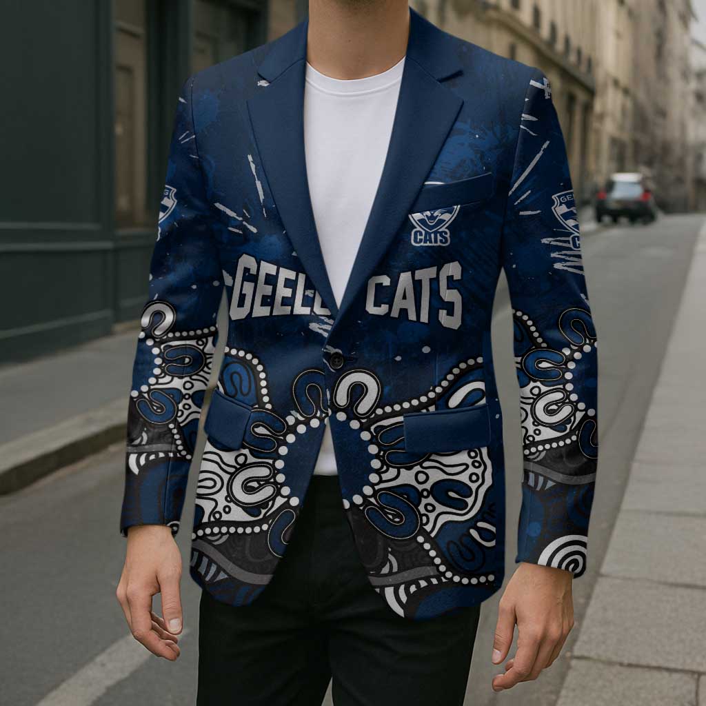 Personalized Geelong Cats Blazer Aboriginal Dot Painting Graffiti Style