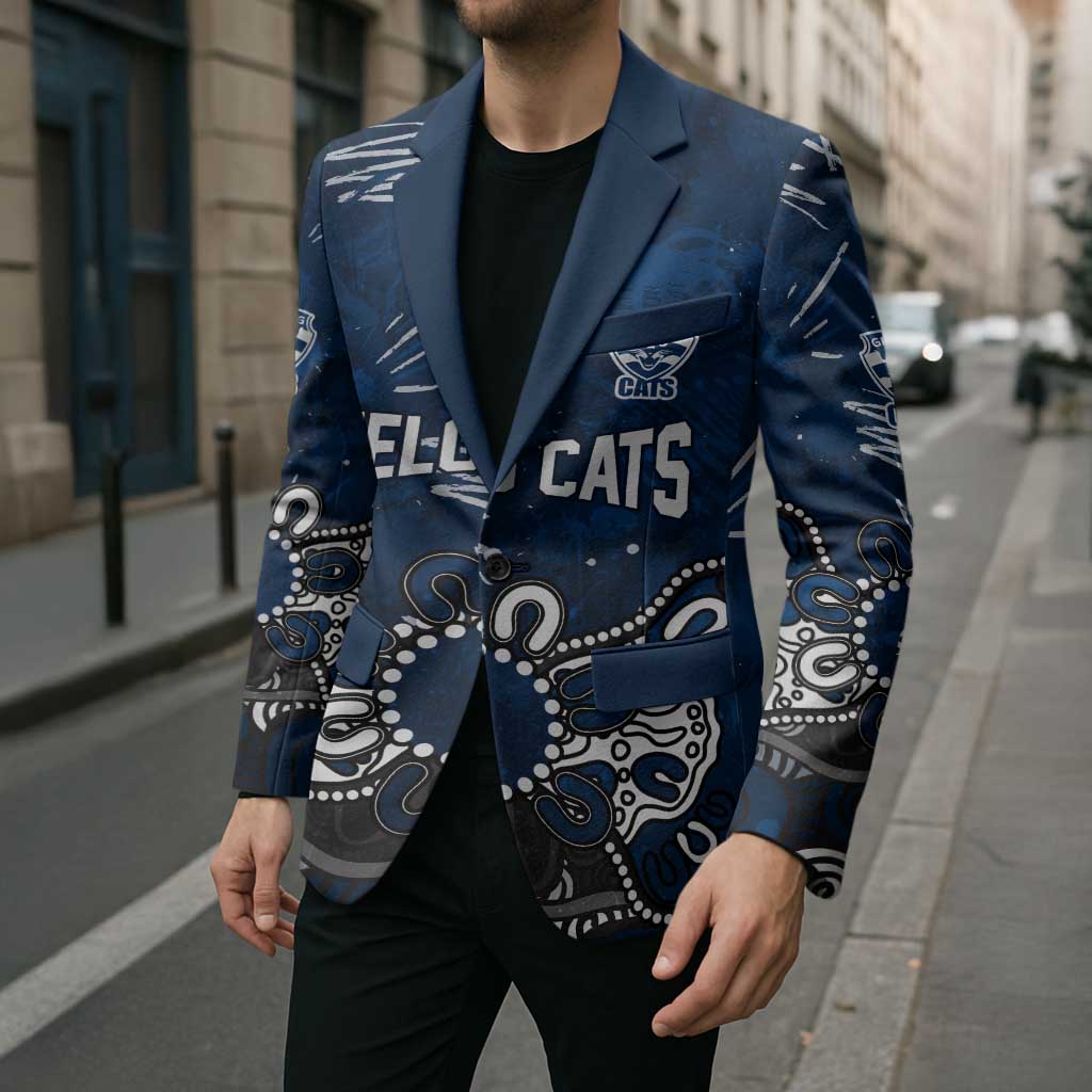 Personalized Geelong Cats Blazer Aboriginal Dot Painting Graffiti Style