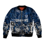 Personalized Geelong Cats Bomber Jacket Aboriginal Dot Painting Graffiti Style