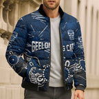 Personalized Geelong Cats Bomber Puffer Jacket Aboriginal Dot Painting Graffiti Style