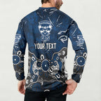 Personalized Geelong Cats Button Sweatshirt Aboriginal Dot Painting Graffiti Style