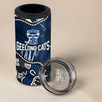 Personalized Geelong Cats 4 in 1 Can Cooler Tumbler Aboriginal Dot Painting Graffiti Style