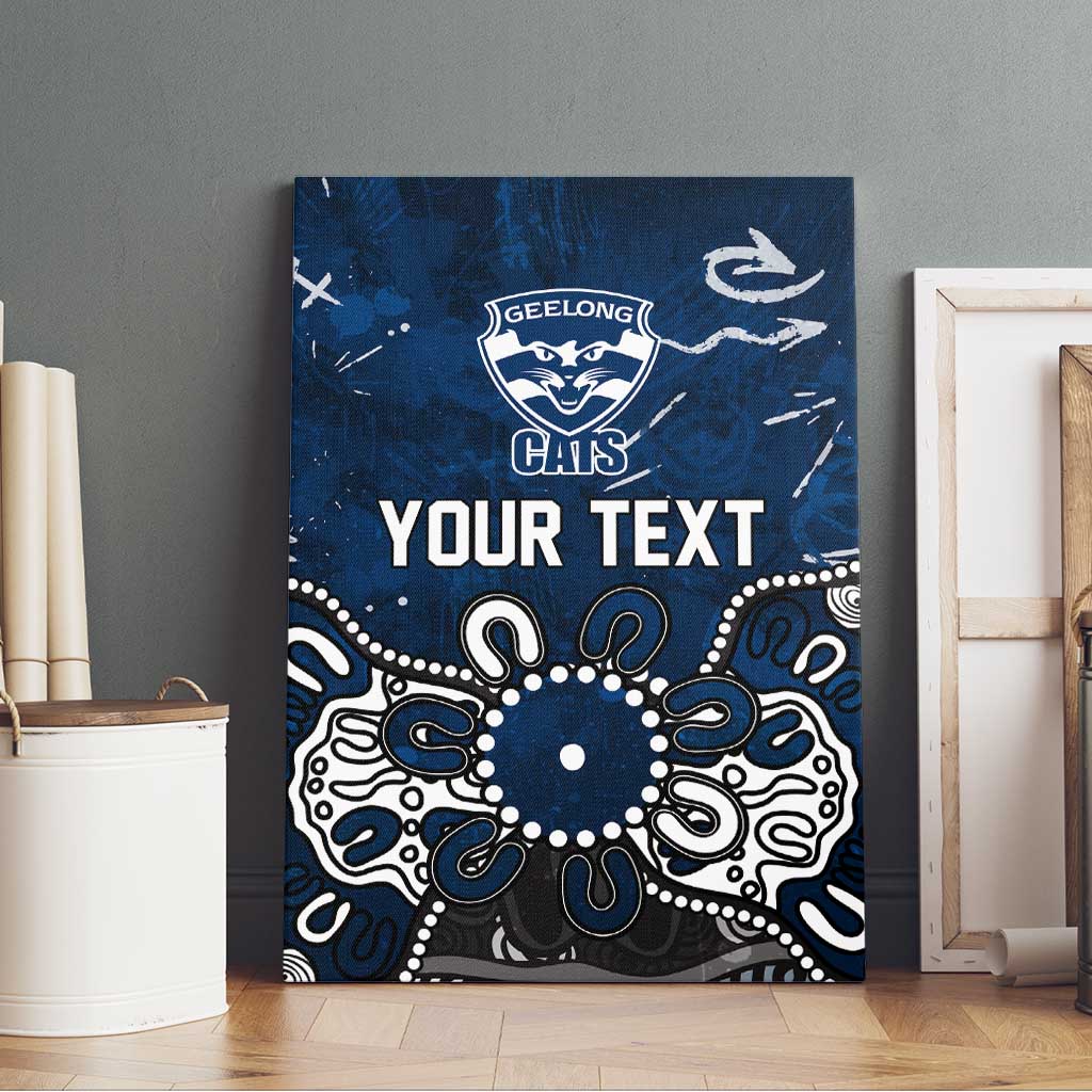 Personalized Geelong Cats Canvas Wall Art Aboriginal Dot Painting Graffiti Style