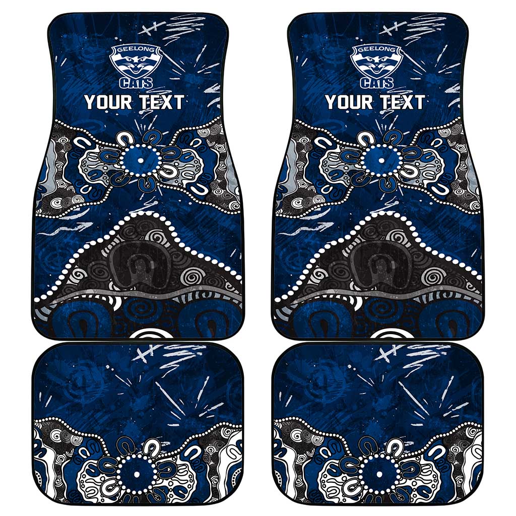Personalized Geelong Cats Car Mats Aboriginal Dot Painting Graffiti Style