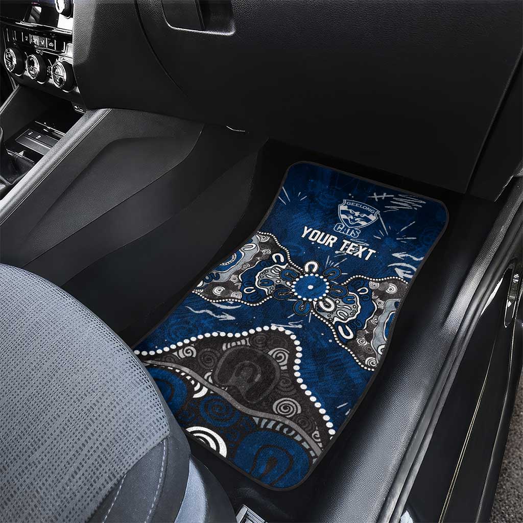 Personalized Geelong Cats Car Mats Aboriginal Dot Painting Graffiti Style