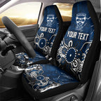 Personalized Geelong Cats Car Seat Cover Aboriginal Dot Painting Graffiti Style