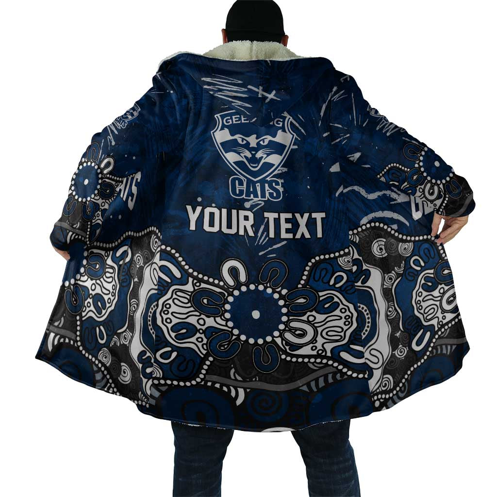 Personalized Geelong Cats Cloak Aboriginal Dot Painting Graffiti Style