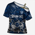 Personalized Geelong Cats Cross Shoulder Shirt Aboriginal Dot Painting Graffiti Style