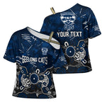 Personalized Geelong Cats Cross Shoulder Shirt Aboriginal Dot Painting Graffiti Style
