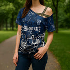 Personalized Geelong Cats Cross Shoulder Shirt Aboriginal Dot Painting Graffiti Style