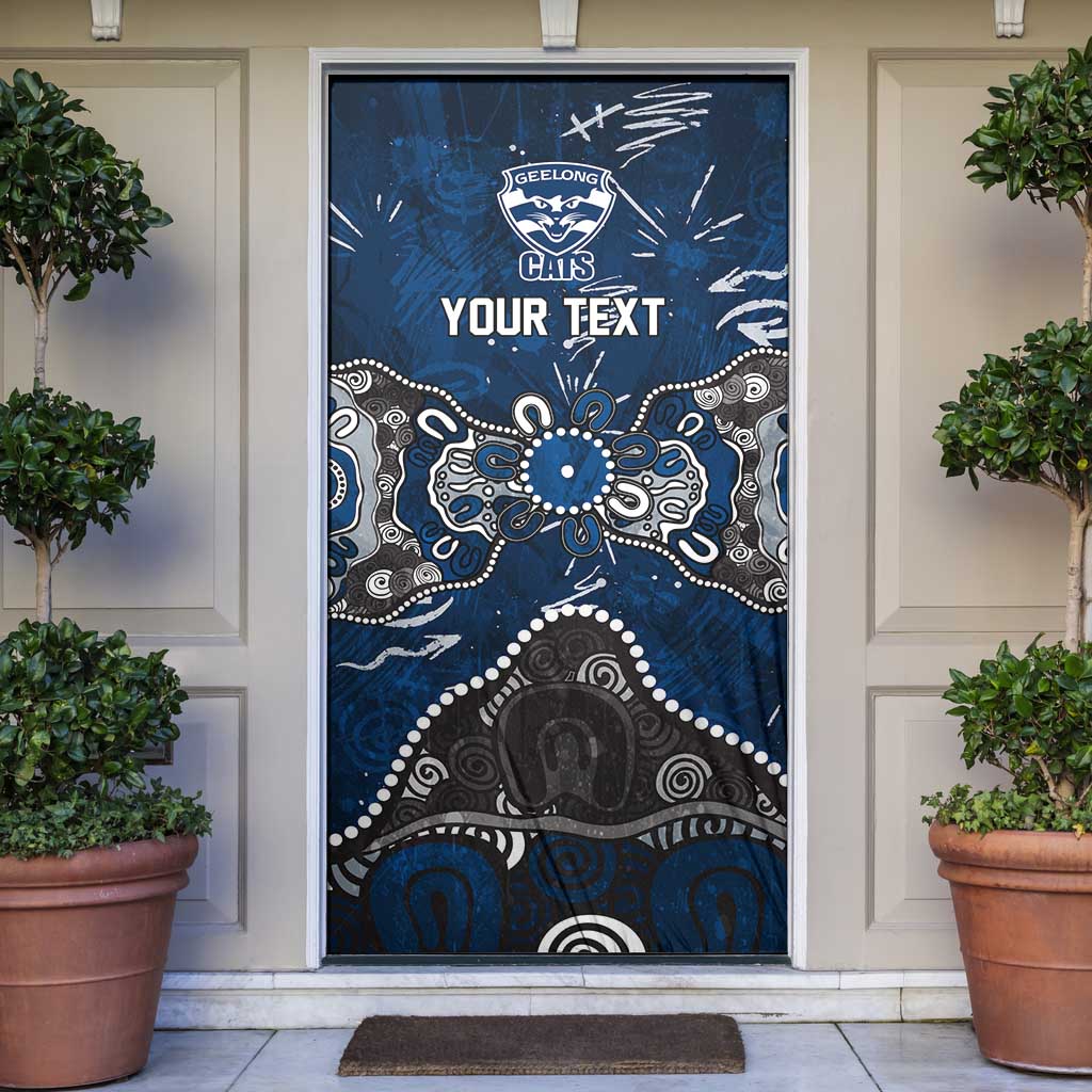 Personalized Geelong Cats Door Cover Aboriginal Dot Painting Graffiti Style