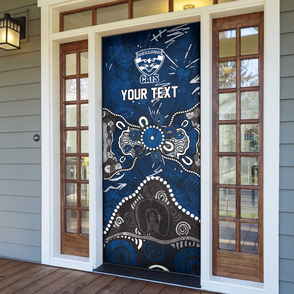 Personalized Geelong Cats Door Cover Aboriginal Dot Painting Graffiti Style