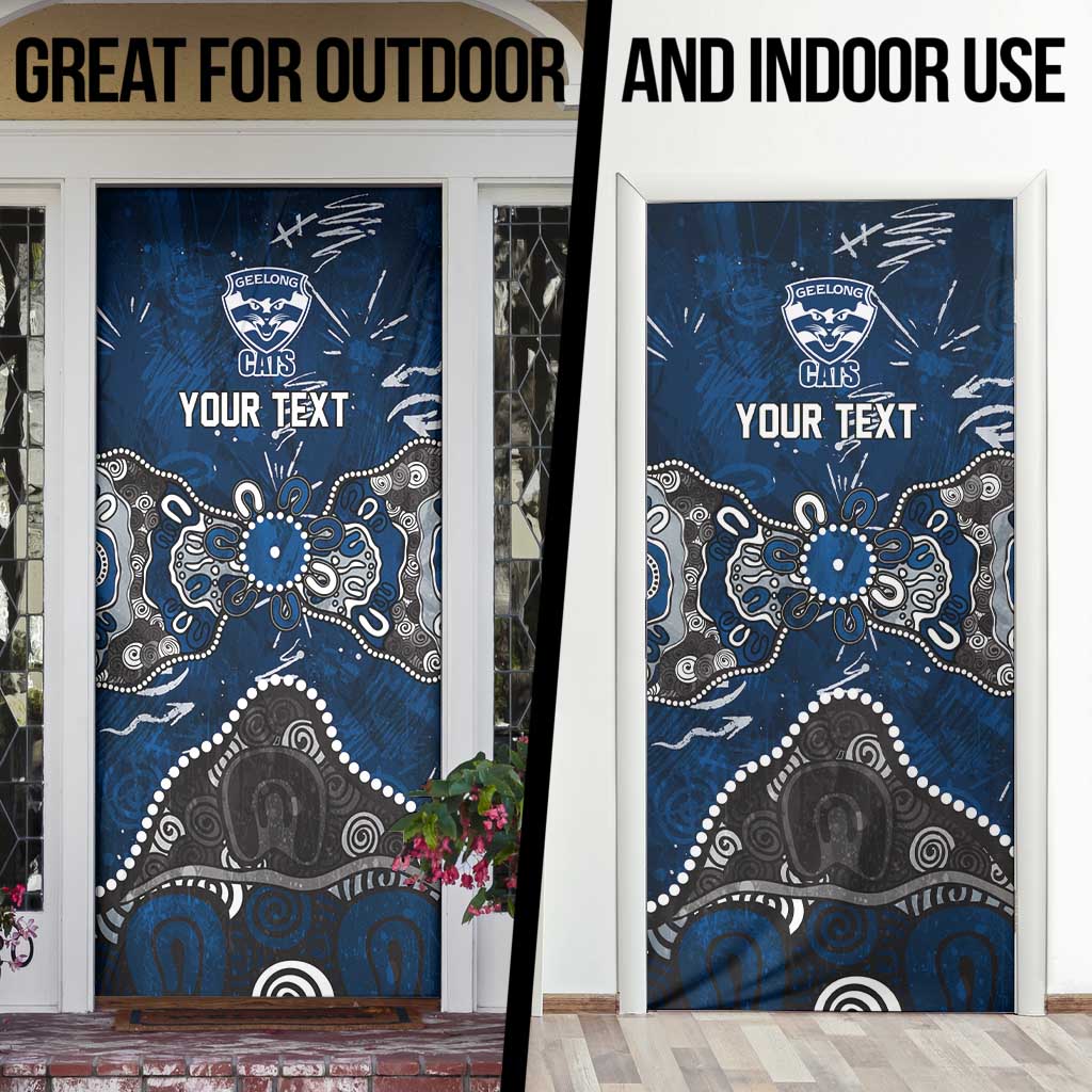 Personalized Geelong Cats Door Cover Aboriginal Dot Painting Graffiti Style