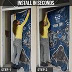 Personalized Geelong Cats Door Cover Aboriginal Dot Painting Graffiti Style