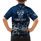 Personalized Geelong Cats Family Matching Off The Shoulder Long Sleeve Dress and Hawaiian Shirt Aboriginal Dot Painting Graffiti Style