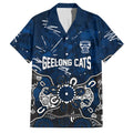 Personalized Geelong Cats Family Matching Summer Maxi Dress and Hawaiian Shirt Aboriginal Dot Painting Graffiti Style