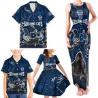 Personalized Geelong Cats Family Matching Tank Maxi Dress and Hawaiian Shirt Aboriginal Dot Painting Graffiti Style