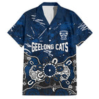 Personalized Geelong Cats Hawaiian Shirt Aboriginal Dot Painting Graffiti Style