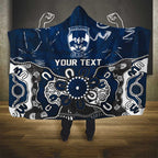 Personalized Geelong Cats Hooded Blanket Aboriginal Dot Painting Graffiti Style