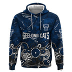 Personalized Geelong Cats Hoodie Aboriginal Dot Painting Graffiti Style