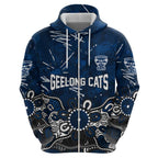Personalized Geelong Cats Hoodie Aboriginal Dot Painting Graffiti Style