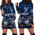 Personalized Geelong Cats Hoodie Dress Aboriginal Dot Painting Graffiti Style