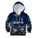 Personalized Geelong Cats Kid Hoodie Aboriginal Dot Painting Graffiti Style