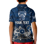 Personalized Geelong Cats Kid Polo Shirt Aboriginal Dot Painting Graffiti Style