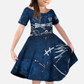 Personalized Geelong Cats Kid Short Sleeve Dress Aboriginal Dot Painting Graffiti Style