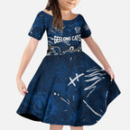 Personalized Geelong Cats Kid Short Sleeve Dress Aboriginal Dot Painting Graffiti Style