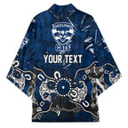 Personalized Geelong Cats Kimono Aboriginal Dot Painting Graffiti Style