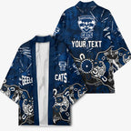 Personalized Geelong Cats Kimono Aboriginal Dot Painting Graffiti Style