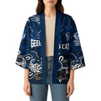 Personalized Geelong Cats Kimono Aboriginal Dot Painting Graffiti Style