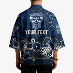 Personalized Geelong Cats Kimono Aboriginal Dot Painting Graffiti Style