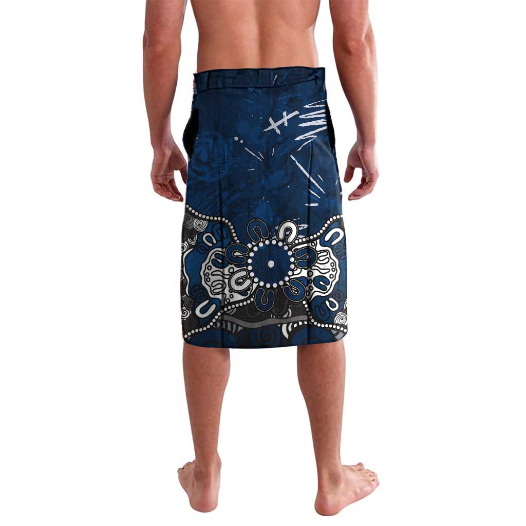 Personalized Geelong Cats Lavalava Aboriginal Dot Painting Graffiti Style
